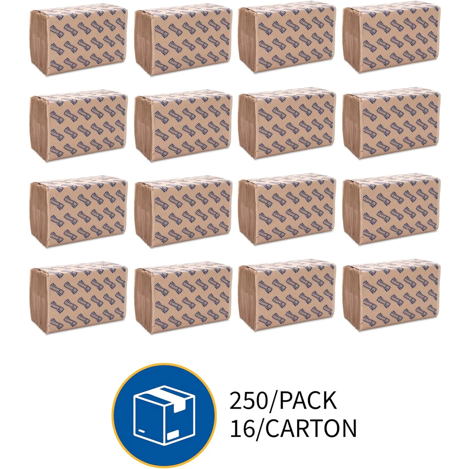 Genuine Joe Singlefold Paper Towels, 10.25 x 9.1, 1-Ply, Kraft, 250/Pack, 16 Count