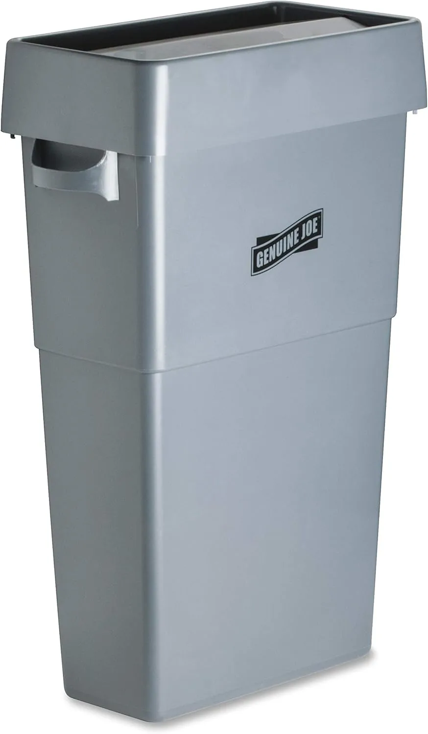 Genuine Joe Space-Saving Swing Lid - Rectangular - Gray - Pack of 2