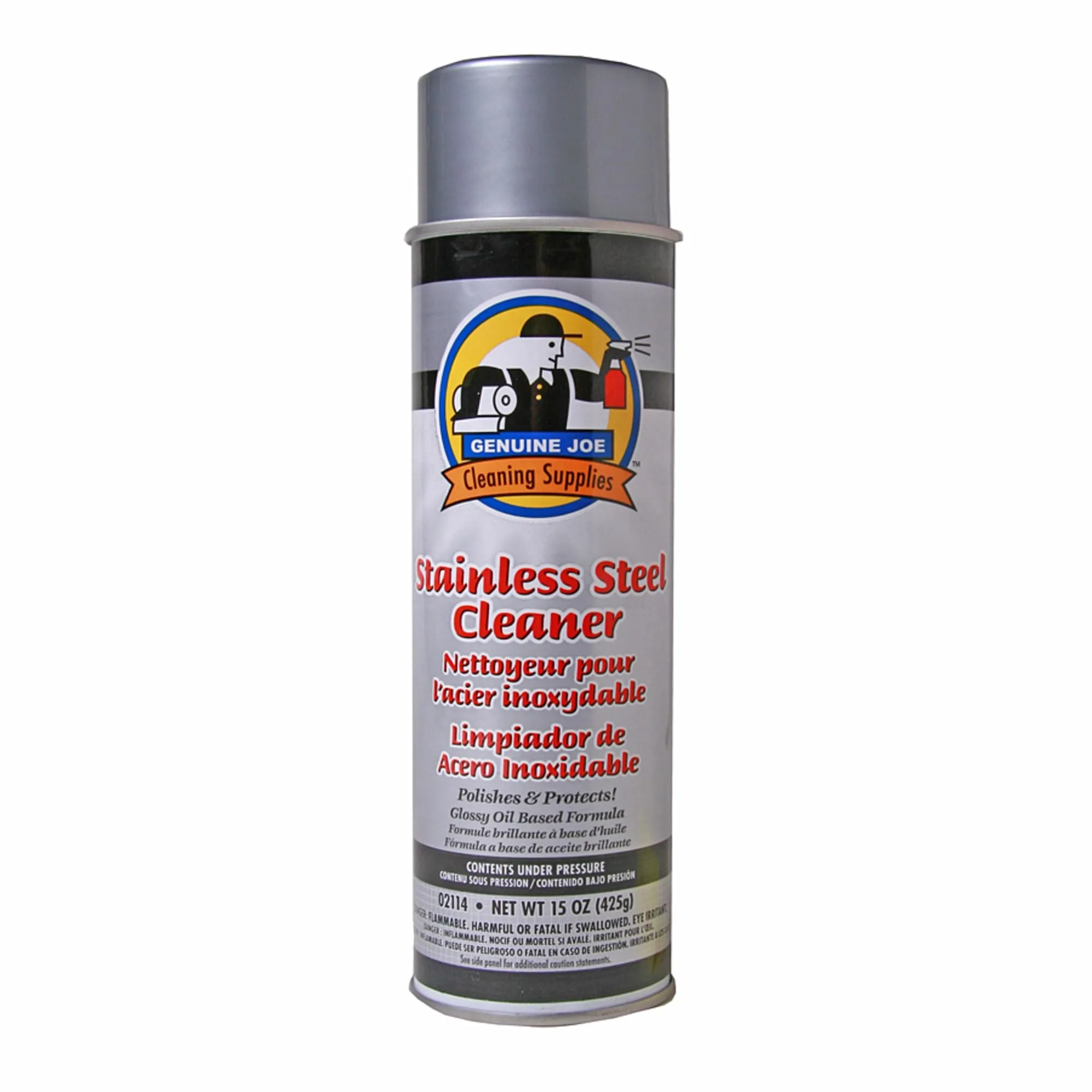 Genuine Joe Stainless Steel Cleaner - 15 fl oz Spray Can