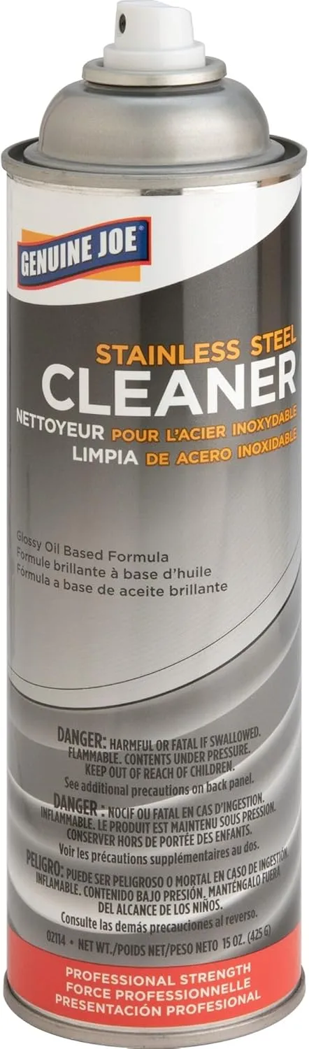 Genuine Joe Stainless Steel Cleaner - 15 fl oz Spray Can