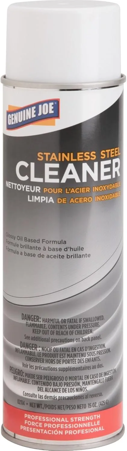 Genuine Joe Stainless Steel Cleaner - 15 fl oz Spray Can