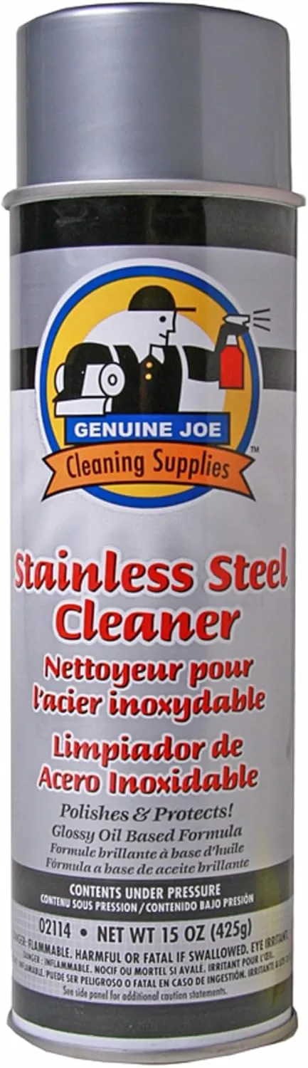 Genuine Joe Stainless Steel Cleaner - 15 fl oz Spray Can