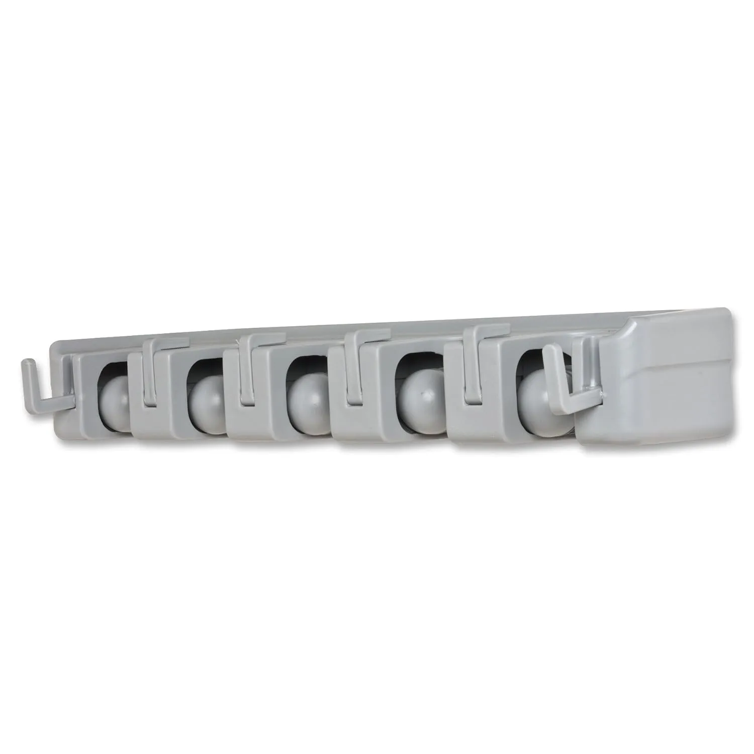 Genuine Joe GJO12504 ABS Plastic Wall Rack Cleaning Organizer with 6 Hook, Gray