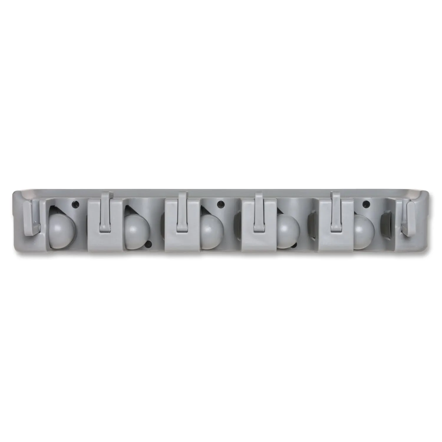 Genuine Joe GJO12504 ABS Plastic Wall Rack Cleaning Organizer with 6 Hook, Gray