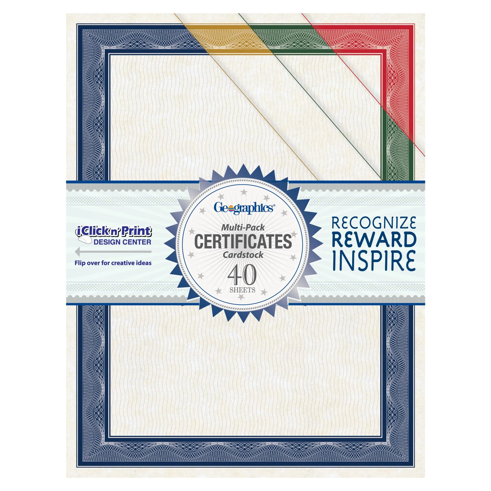 Geographics Traditional Awards Certificates, 8.5 x 11 in, 60 lb, 40/Pack
