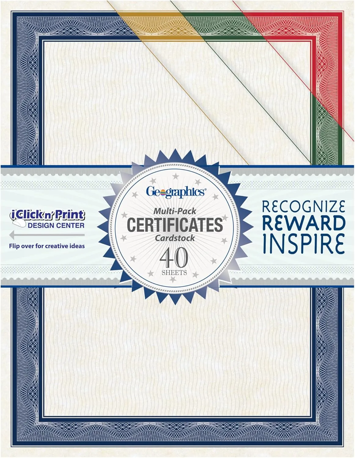 Geographics Traditional Awards Certificates, 8.5 x 11 in, 60 lb, 40/Pack