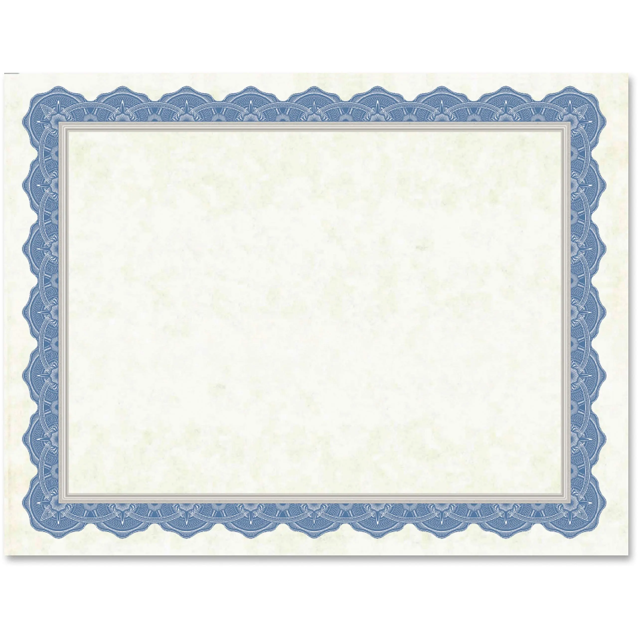 Geographics Drama Blue Border Blank Certificates - 8.5in x 11in - Inkjet, Laser Compatible with Blue Border - 15 / Pack