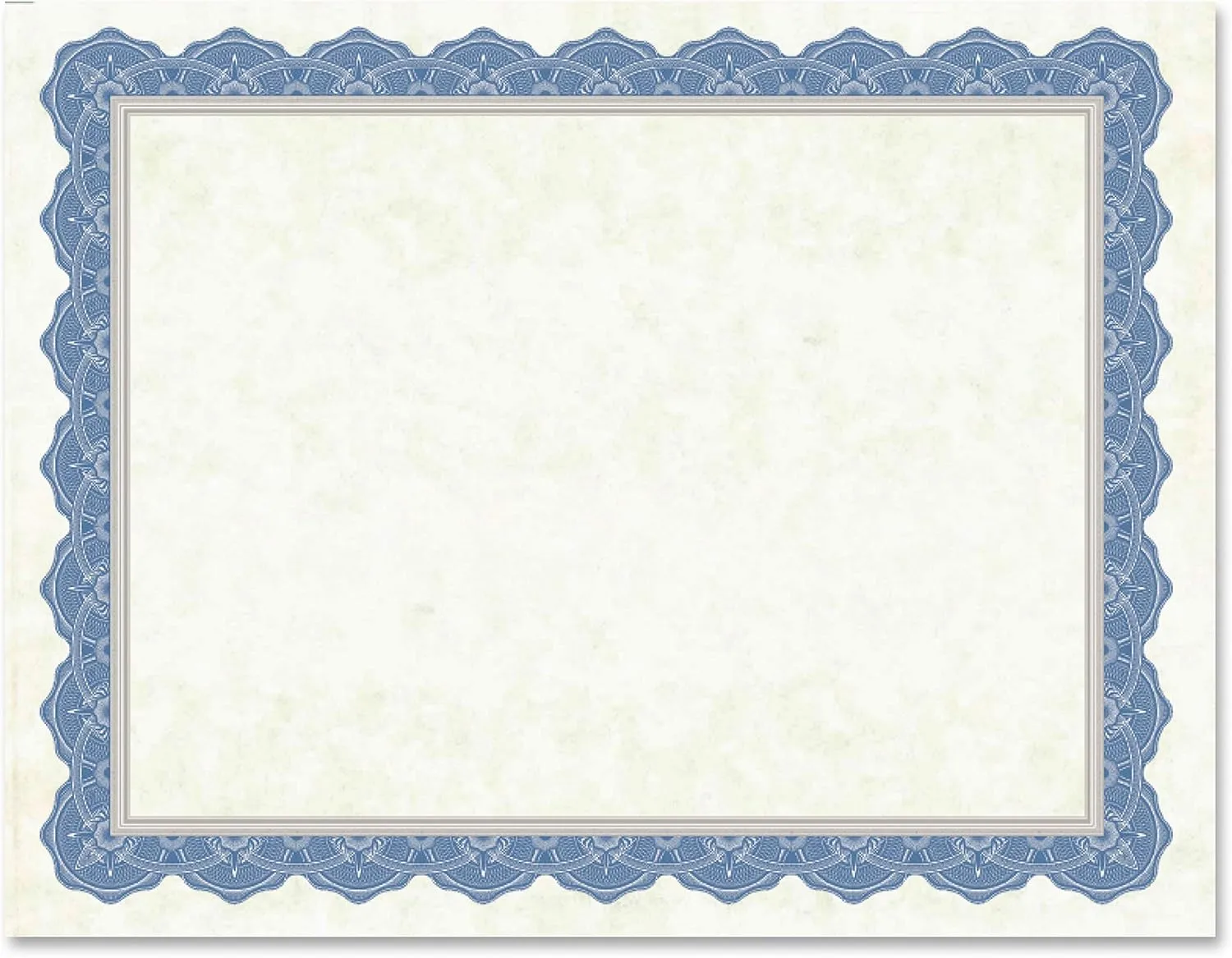 Geographics Drama Blue Border Blank Certificates - 8.5in x 11in - Inkjet, Laser Compatible with Blue Border - 15 / Pack