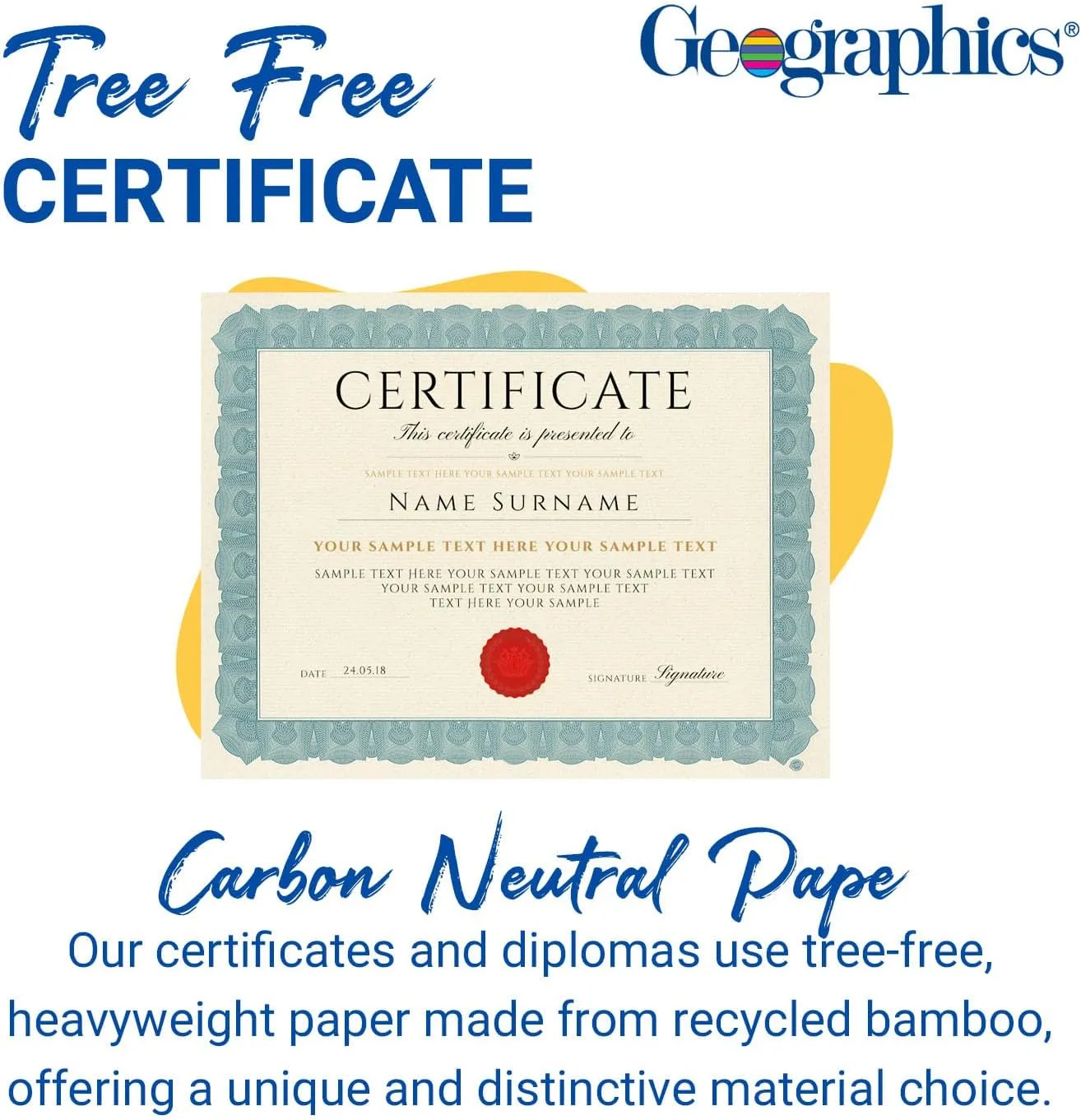 GEOGRAPHICS Braided Tree-Free Certificate, 8.5 x 11, 65 lb