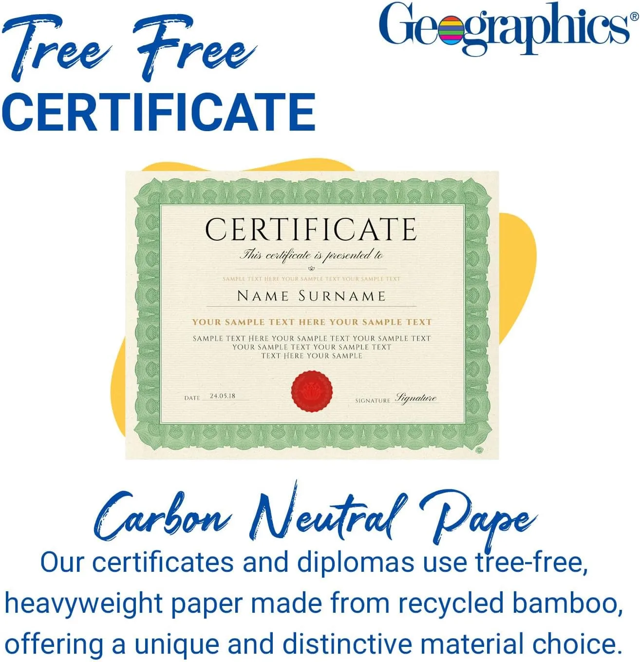GEOGRAPHICS Braided Tree-Free Certificate, 8.5 x 11, 65 lb