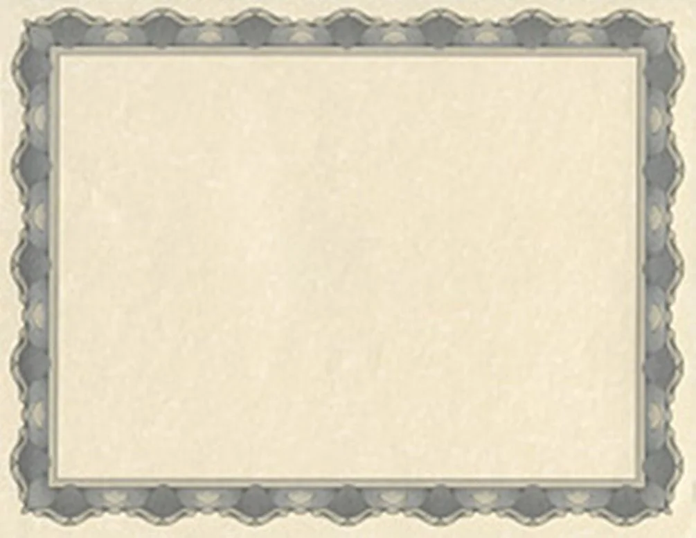 Geographics Parchment Certificates, 8 1/2in x 11in, Crown Silver, Pack Of 25