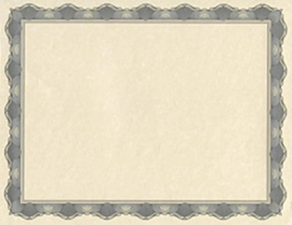 Geographics Parchment Certificates, 8 1/2in x 11in, Crown Silver, Pack Of 25