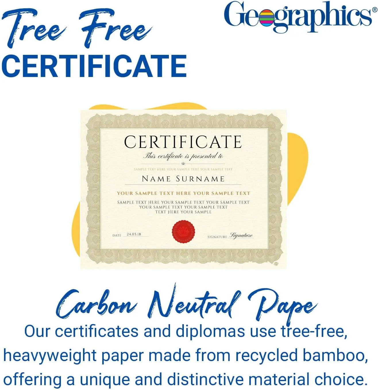 GEOGRAPHICS Braided Tree-Free Certificate, 8.5 x 11, 65 lb