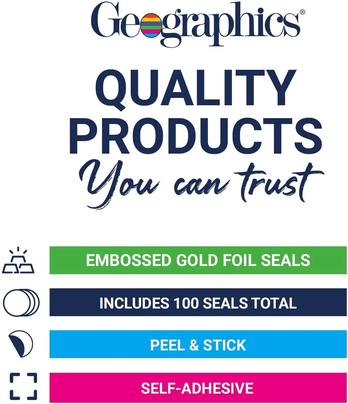 Gold Foil Award Certificate Seals, Embossed Official Seal of Excellence, 2 inch (Set of 100)