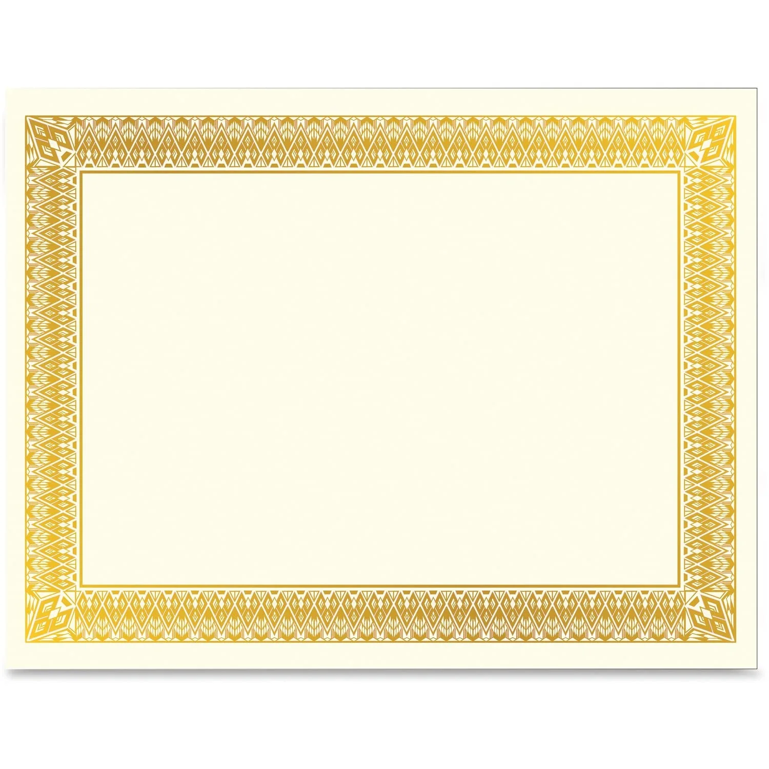 Geographics Gold Foil Certificates, Letter 8.5 x 11, Ivory with Gold Foil, 15 Pack
