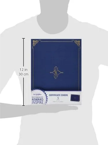 GEOGRAPHICS Certificate Cover, Gold-Foil Border, Linen Texture
