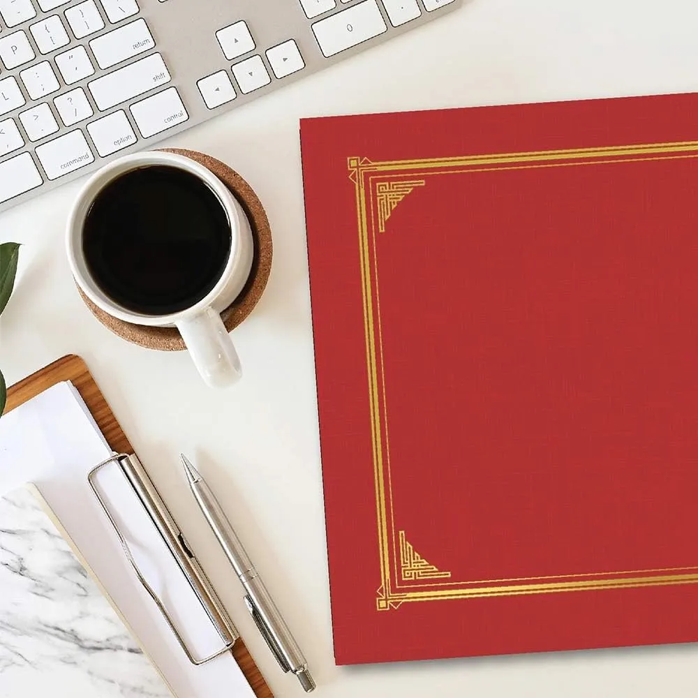 Classic Linen Red Certificate Holders, Gold Foil, 9.75″x12.5″, 6/Pack, 6 Packs/case by Geographics