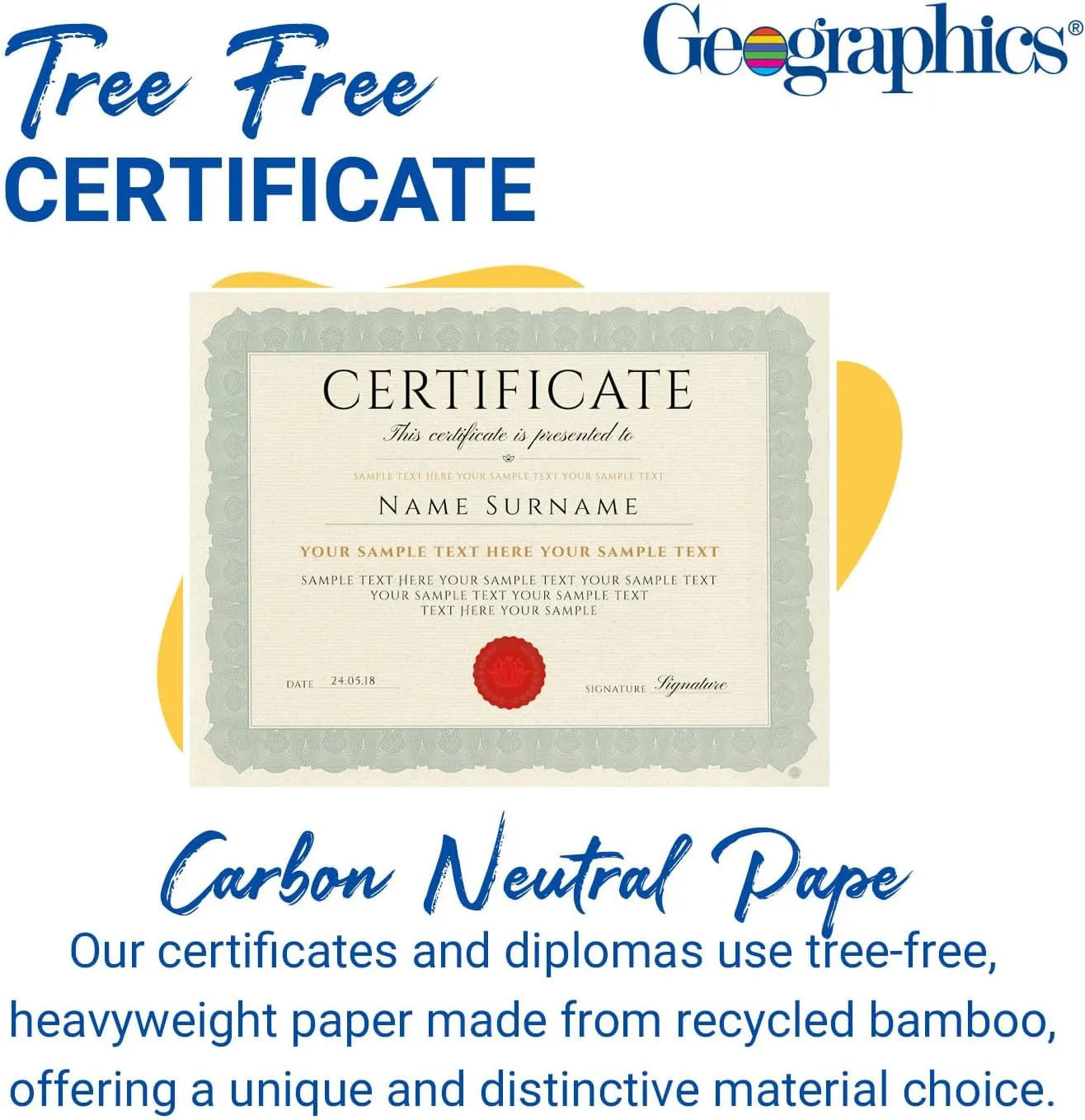 GEOGRAPHICS Braided Tree-Free Certificate, 8.5 x 11, 65 lb
