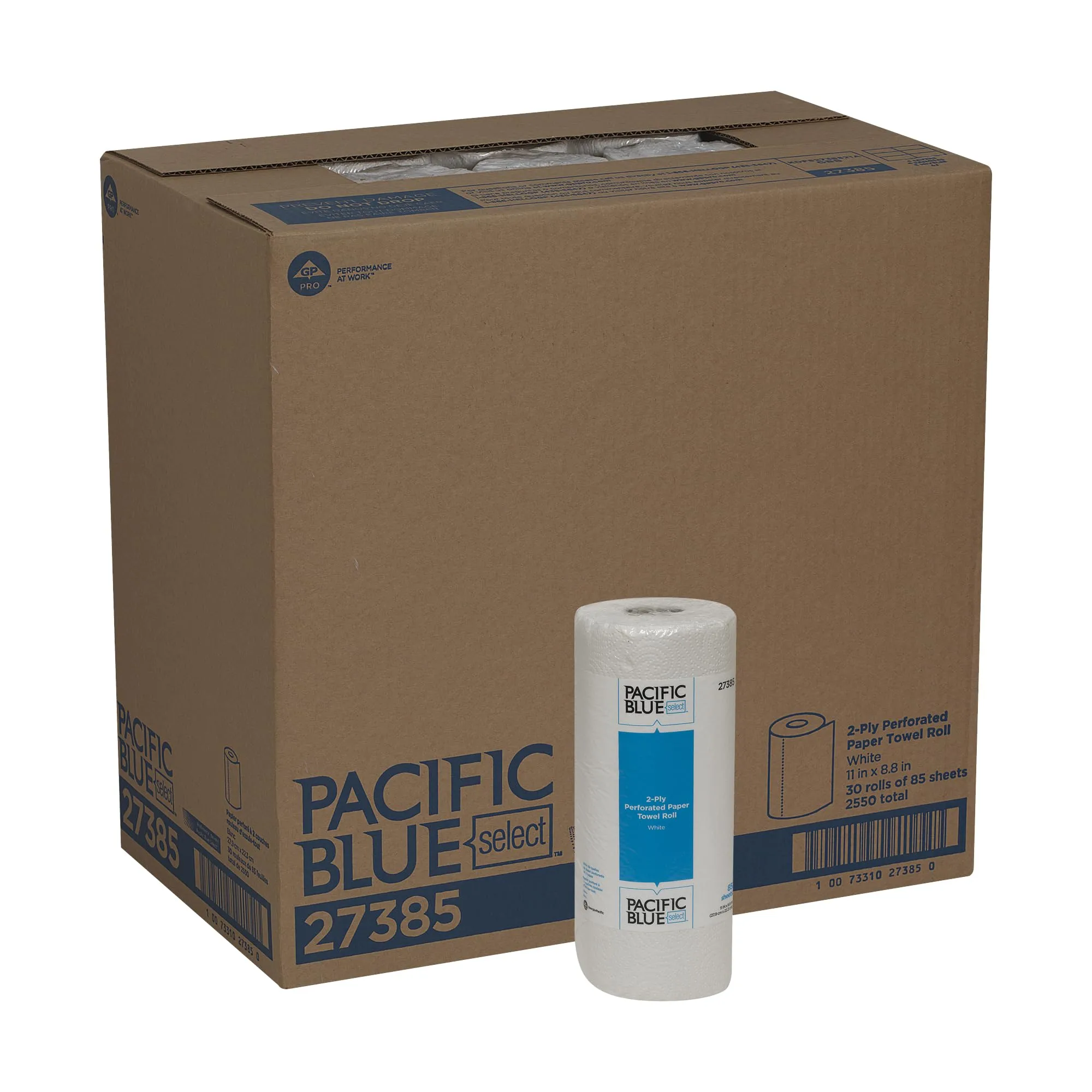 Georgia-Pacific Pacific Blue Select 2-Ply Perforated Paper Towel Rolls by GP PRO, 27385, Sheet Roll White 1 roll