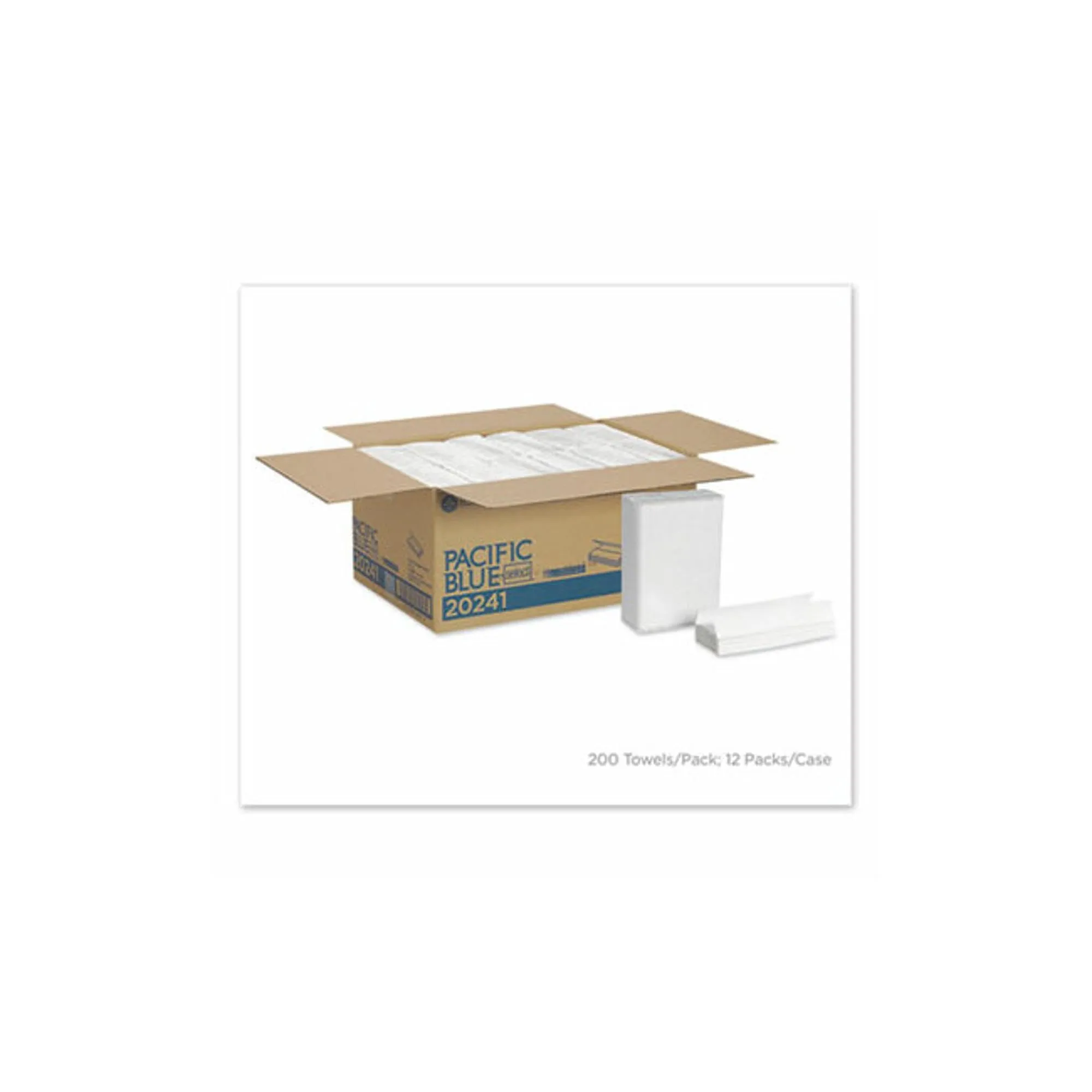 Pacific Blue Select C-Fold Paper Towel, 1-Ply, 10.1 x 10.1, White, 200/Pack, 12 Packs/Carton