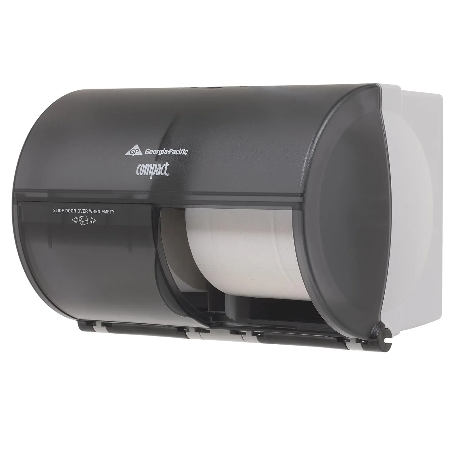 Georgia-Pacific Compact 2-Roll Side-by-Side Coreless High-Capacity Toilet Paper Dispenser, Black, 56784