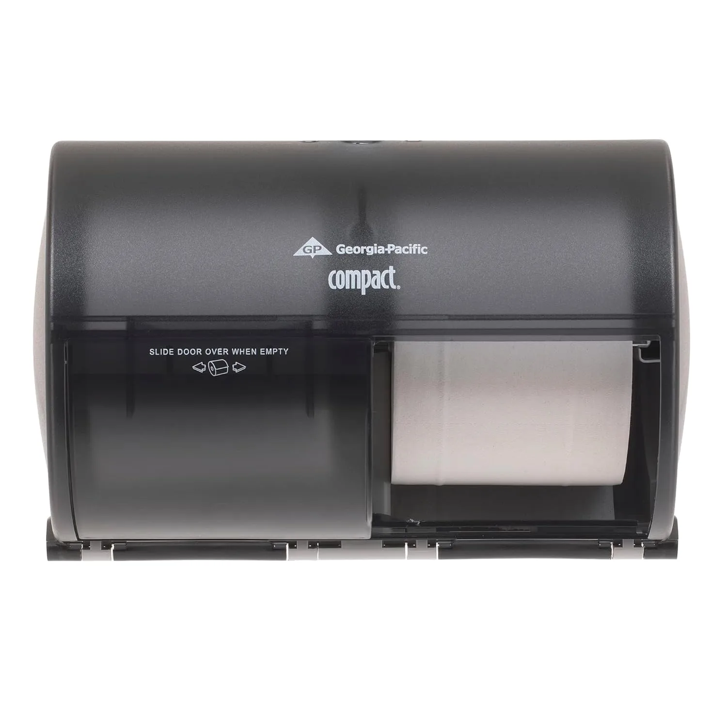 Georgia-Pacific Compact 2-Roll Side-by-Side Coreless High-Capacity Toilet Paper Dispenser, Black, 56784