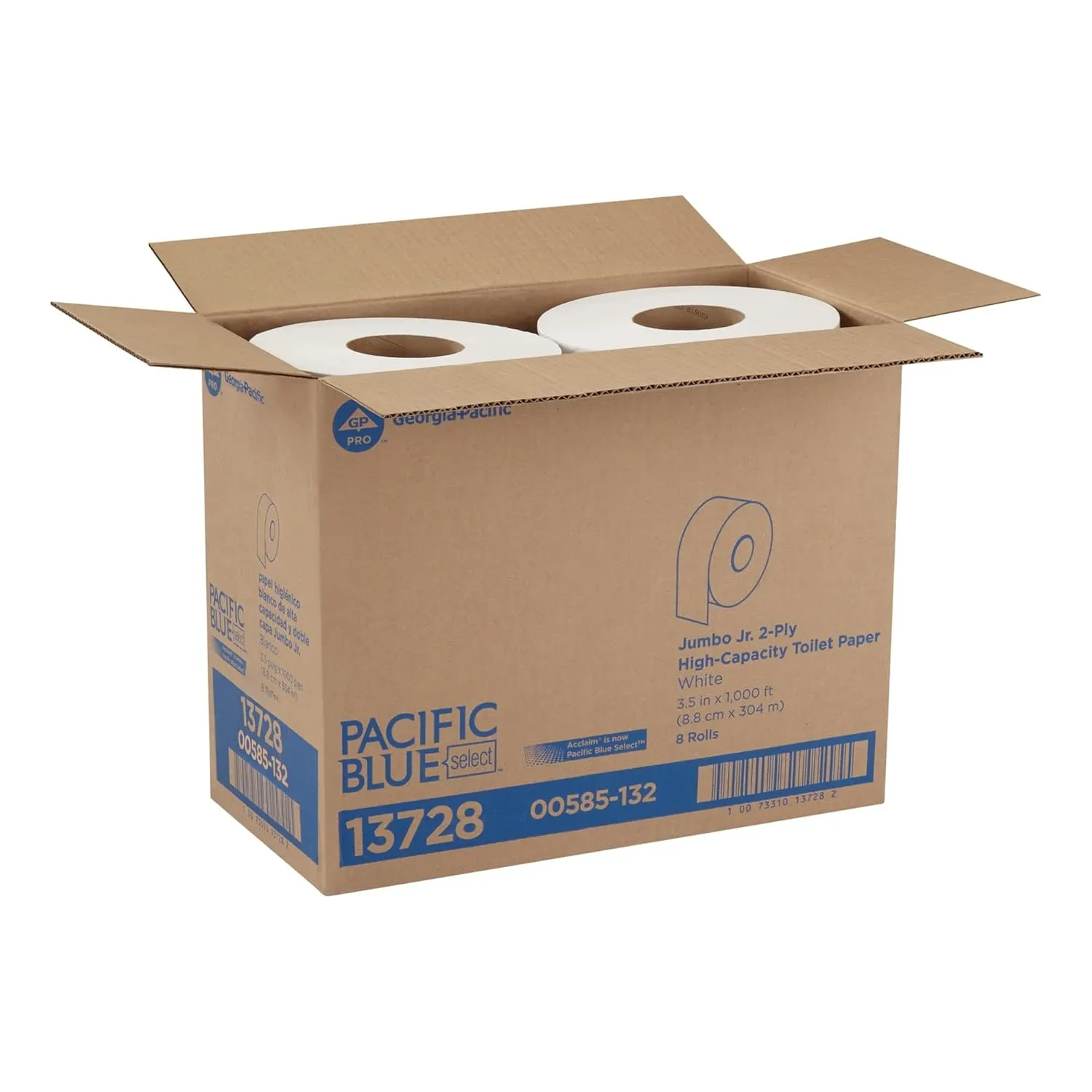 Georgia-Pacific Jumbo Jr. 2-Ply Bathroom Tissue, 1000' Roll, Case Of 8 Rolls