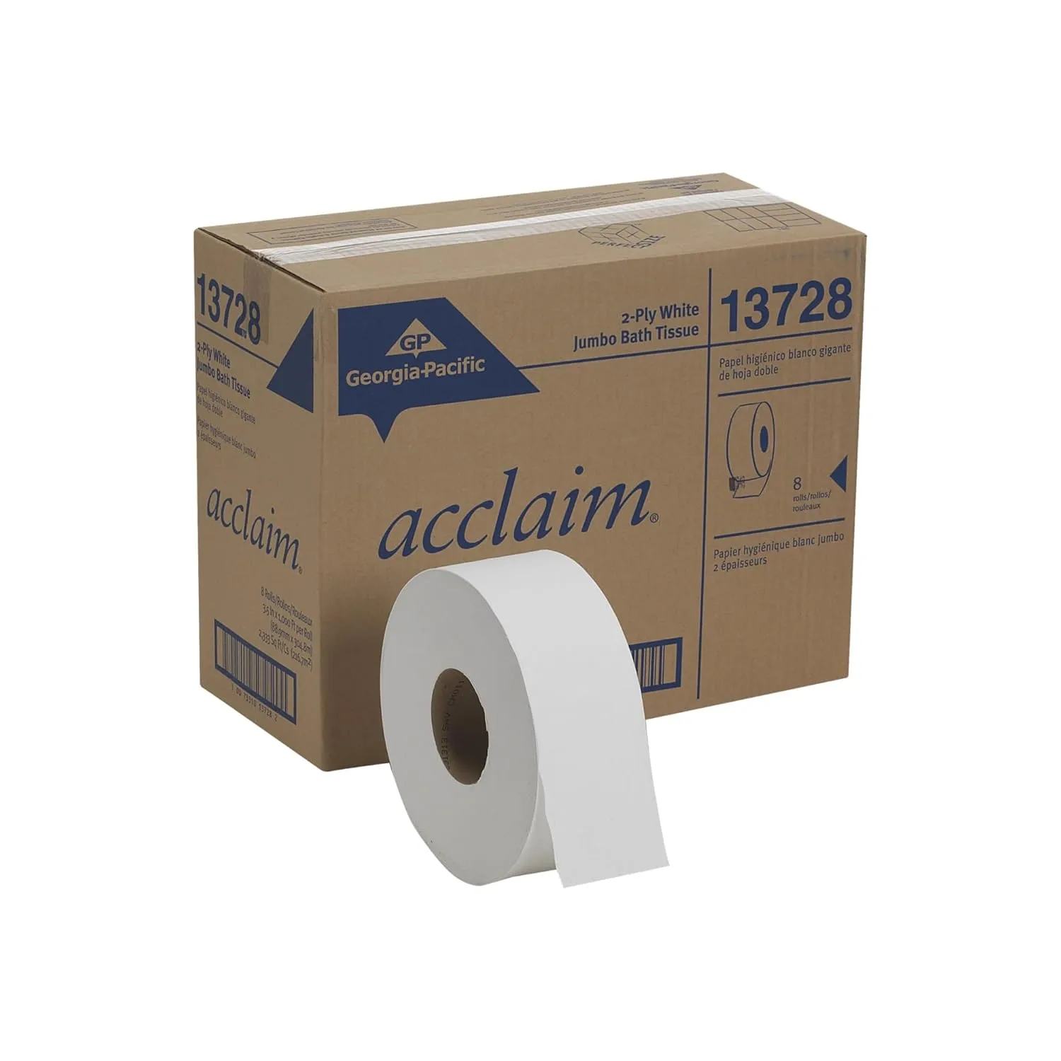 Georgia-Pacific Jumbo Jr. 2-Ply Bathroom Tissue, 1000' Roll, Case Of 8 Rolls