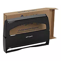 Safe-T-Gard 1/2 Fold Toilet Seat Cover Dispenser by GP PRO (Georgia-Pacific); Black; 57748; 16.375" W x 2.500" D x 11.750" H