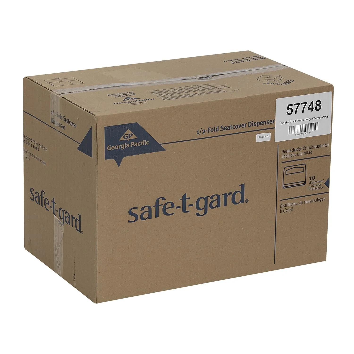 Safe-T-Gard 1/2 Fold Toilet Seat Cover Dispenser by GP PRO (Georgia-Pacific); Black; 57748; 16.375" W x 2.500" D x 11.750" H