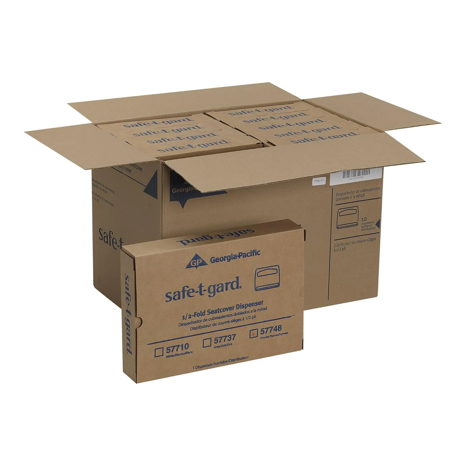 Safe-T-Gard 1/2 Fold Toilet Seat Cover Dispenser by GP PRO (Georgia-Pacific); Black; 57748; 16.375" W x 2.500" D x 11.750" H