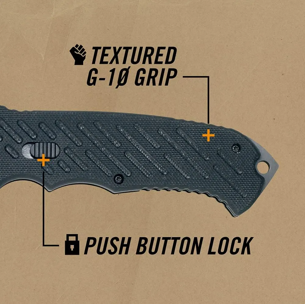 Gerber Gear 06 FAST Pocket Knife - Serrated Edge Tanto Folding Knife with Quick One-Hand Opening - Black