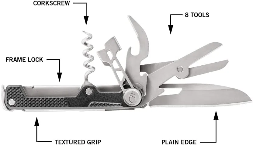 Gerber Gear Armbar Cork Pocket Knife Multitool with Corkscrew Wine Opener