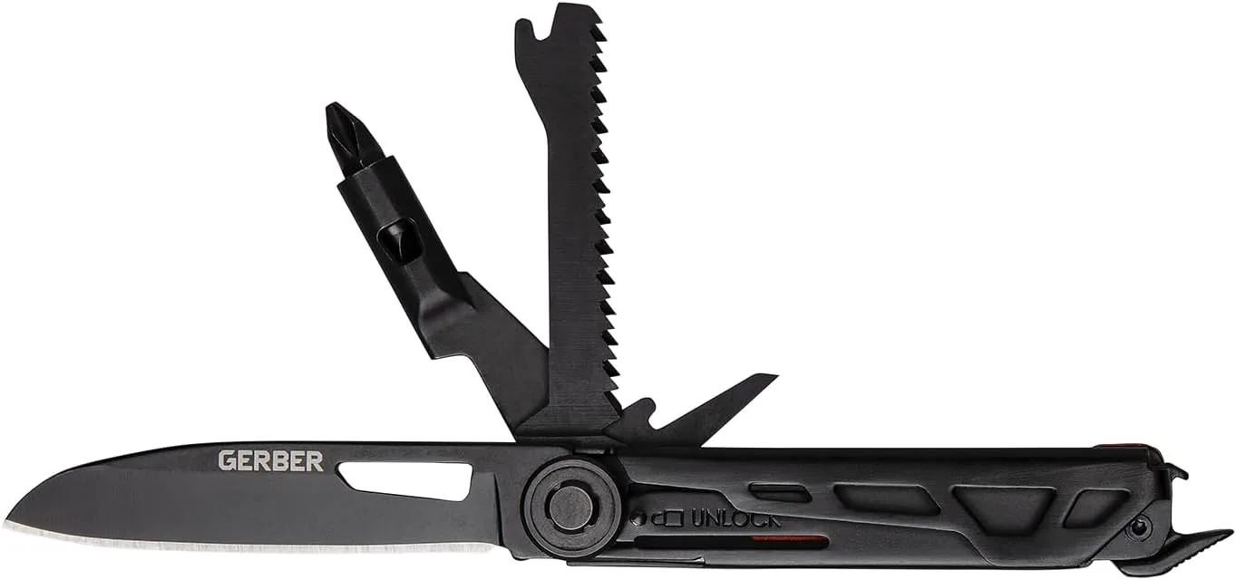 Gerber Gear Armbar Trade 8-in-1 Multi-tool - 2.5" Plain Edge Blade, Pry Bar, Hammer - EDC Gear and Equipment - Burnt Orange