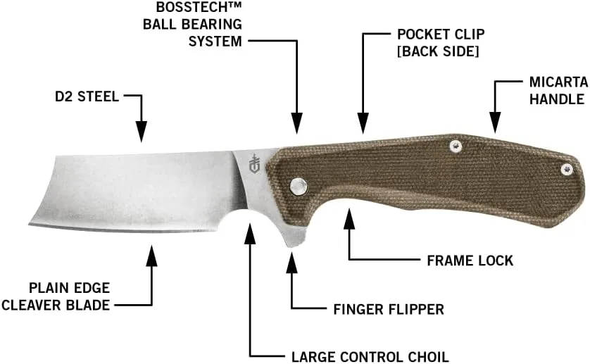 Gerber Gear Asada Folding Cleaver Pocket Knife