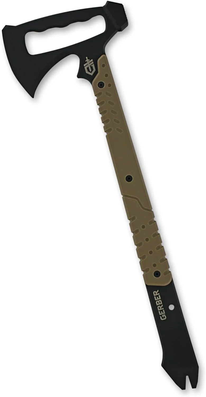 Gerber Gear Downrange Tactical Tomahawk Survival Multitool, Made in USA Camping Axe with Hammer Head and Steel Pry Bar