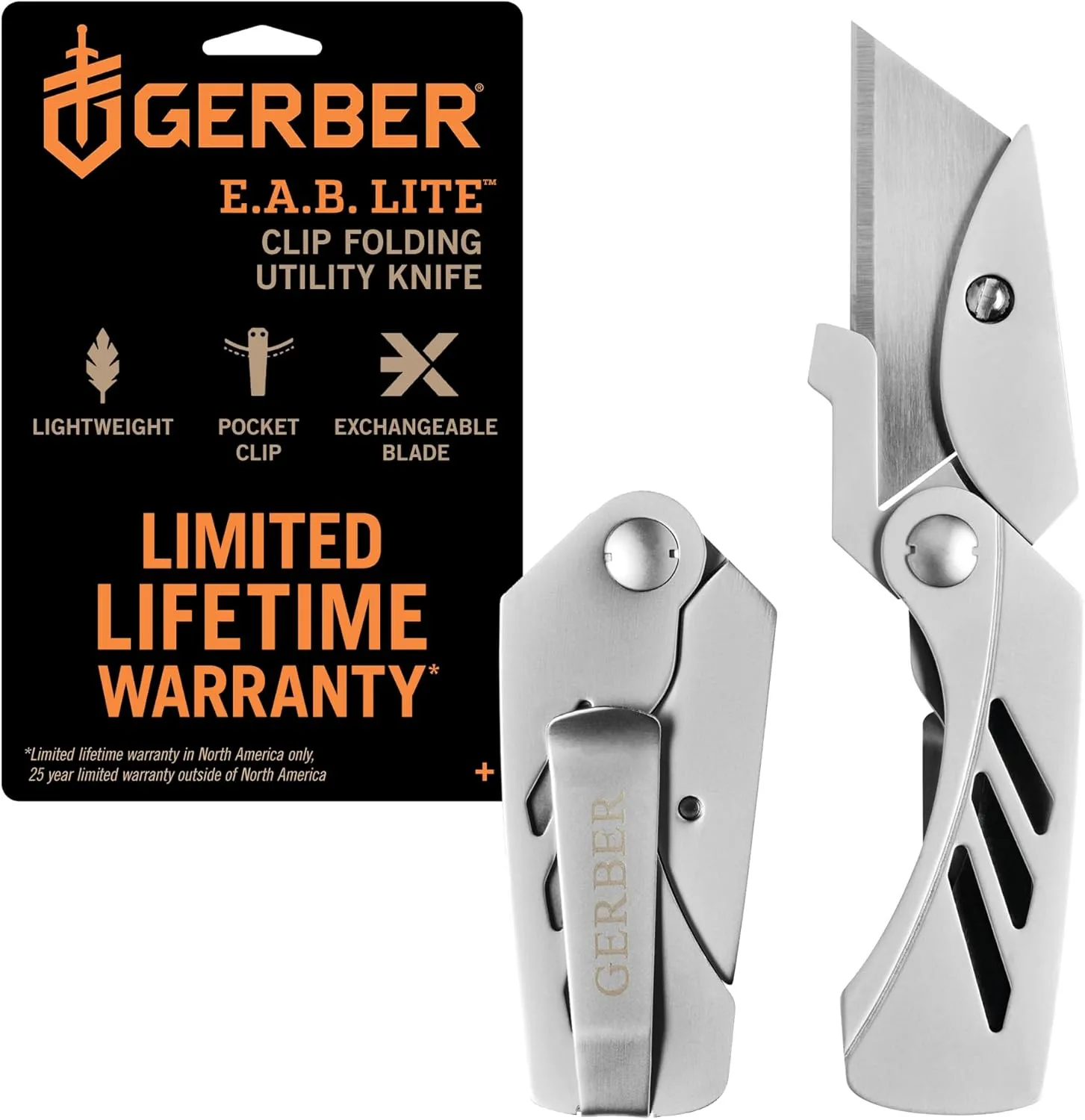 Gerber Gear E.A.B. Exchange-A-Blade Pocket Knife with Money Clip