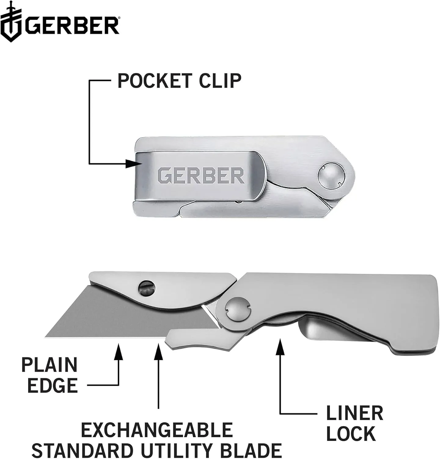 Gerber Gear E.A.B. Exchange-A-Blade Pocket Knife with Money Clip