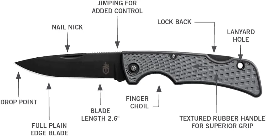 Gerber Gear Pocket Knife - Plain Edge Folding Knife