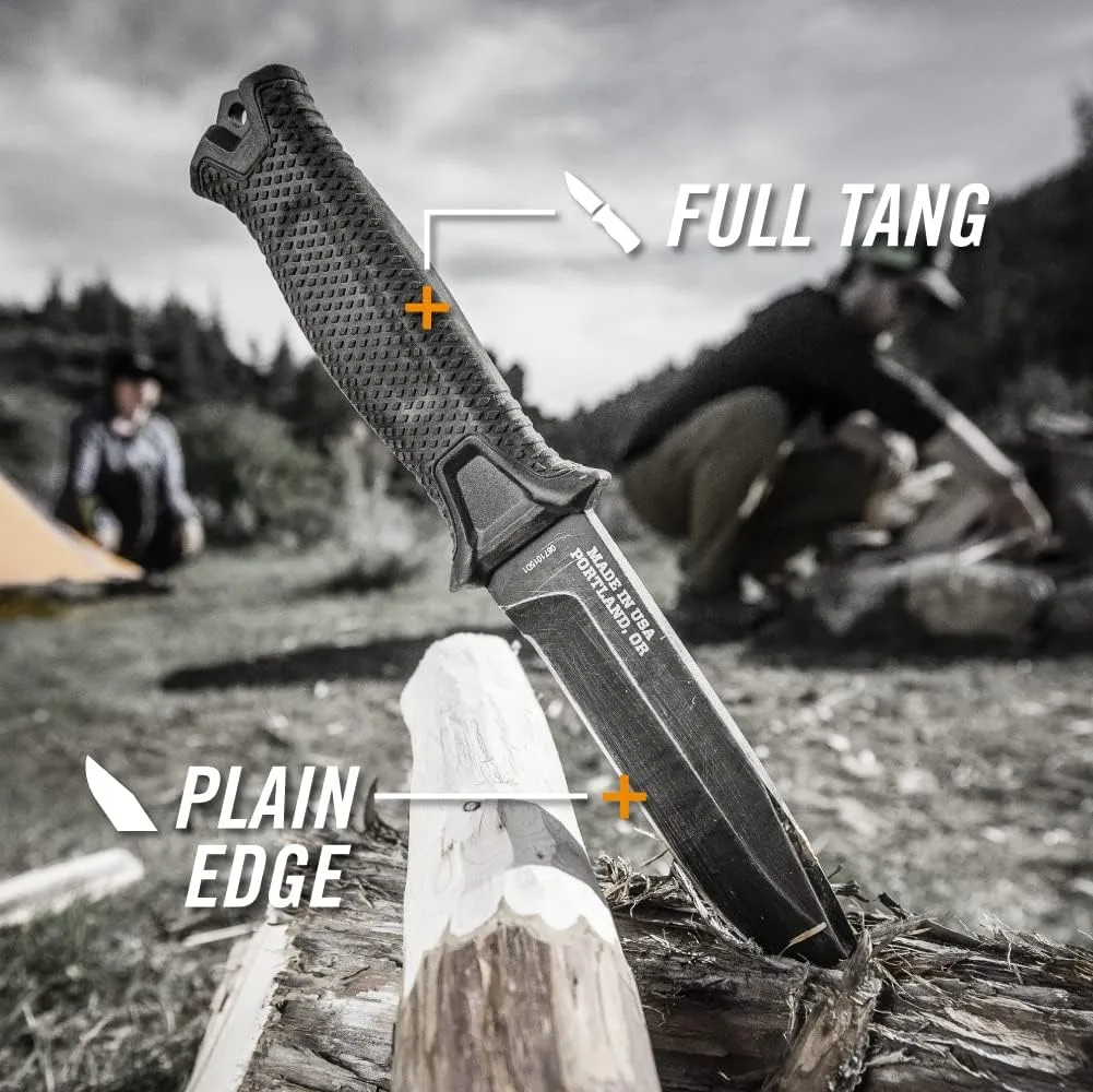 Gerber Gear Strongarm - Fixed Blade Tactical Knife for Survival Gear - Black, Plain Edge