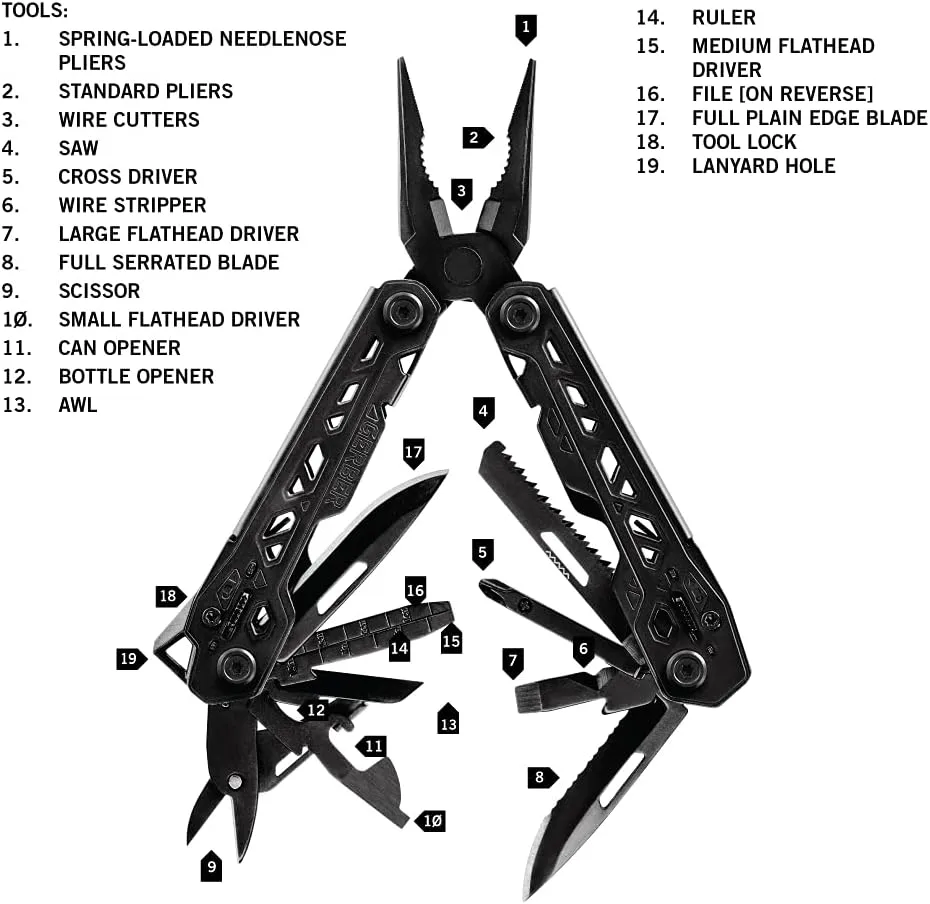 GERBER Truss 17-in-1 Multi-tool with Needle Nose Pliers and MOLLE Sheath