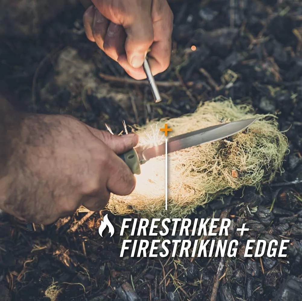 Gerber Gear Ultimate Survival Knife - Fixed Blade Knife with Fire Starter, Sharpener, and Emergency Whistle