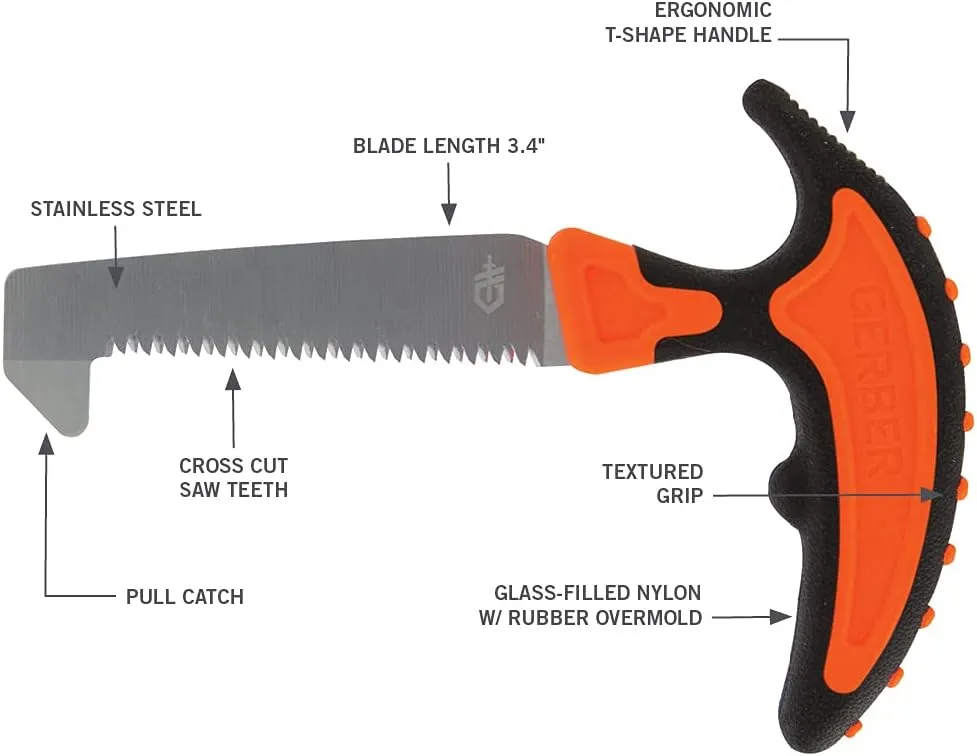 Gerber Gear Vital Pack Saw - Camping and Hunting Saw with Fabric Sheath