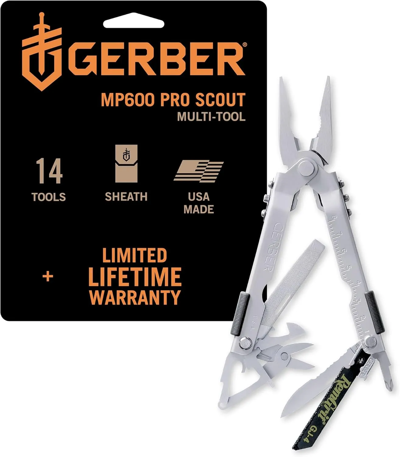 Gerber Gear MP600 Pro Scout Multi-Plier, Needle Nose, Stainless