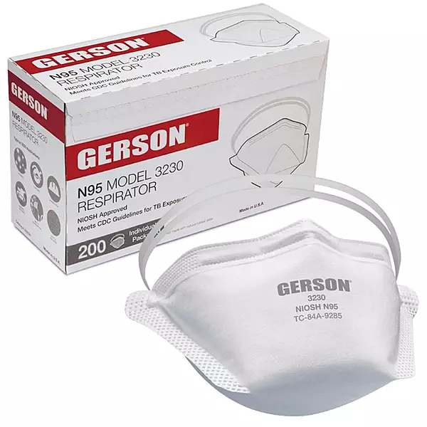GERSON N95 Pouch Respirator, Made in U.S.A. 4 Boxes, 50 Mask Per Box