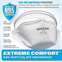 GERSON N95 Pouch Respirator, Made in U.S.A. 4 Boxes, 50 Mask Per Box