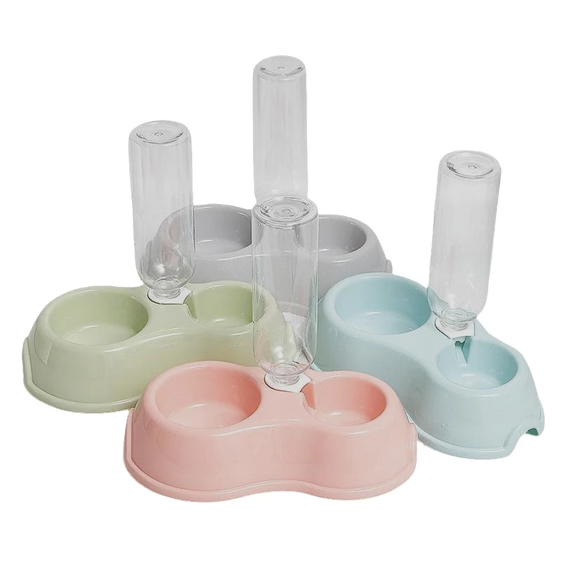 2-in-1 Cat Food Bowl with Automatic Water Dispenser