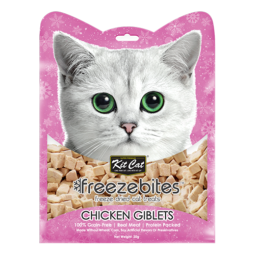 Kit Cat Freezebites Dried Chicken Giblets 20g Kit Cat Freezebites Dried Chicken Giblets 20g
