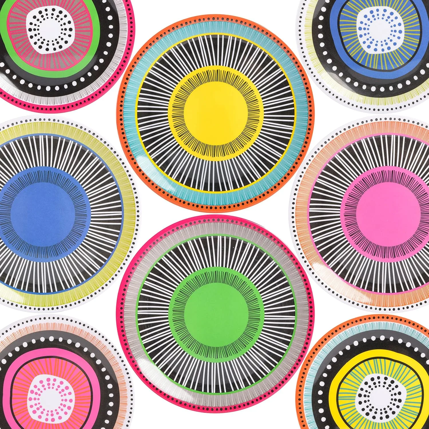 Gibson Home Almira Melamine Dinnerware, Assorted, Service for Four (12pcs) Assorted (Almira) Service for Four (12pcs)