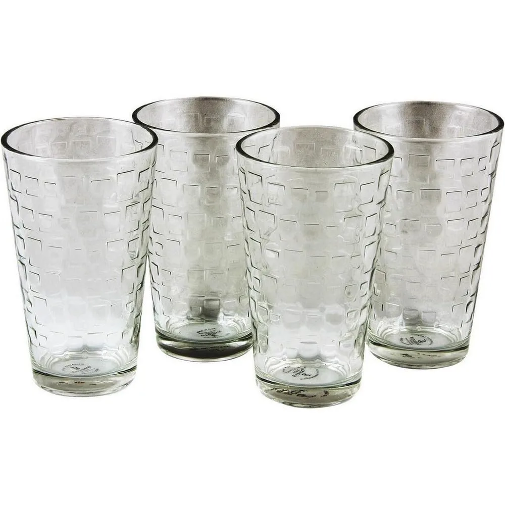 Gibson Home Great Foundations 4 Piece 16Oz Glass Tumbler Set, Square